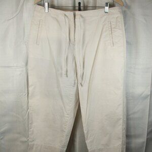 Talbots Women’s Petites Cream OFF-White Stretch Capri Size 12P Waist 34 inches